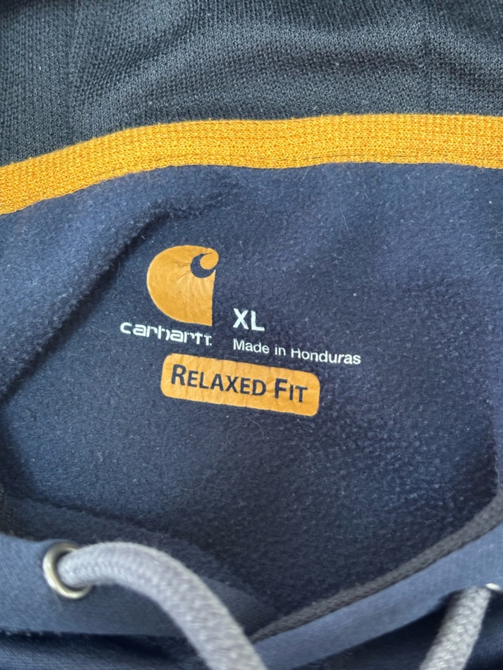 Carhartt Blue Relaxed Fit Hooded Sweatshirt with Teal Logo Men’s XL - Picture 5 of 7